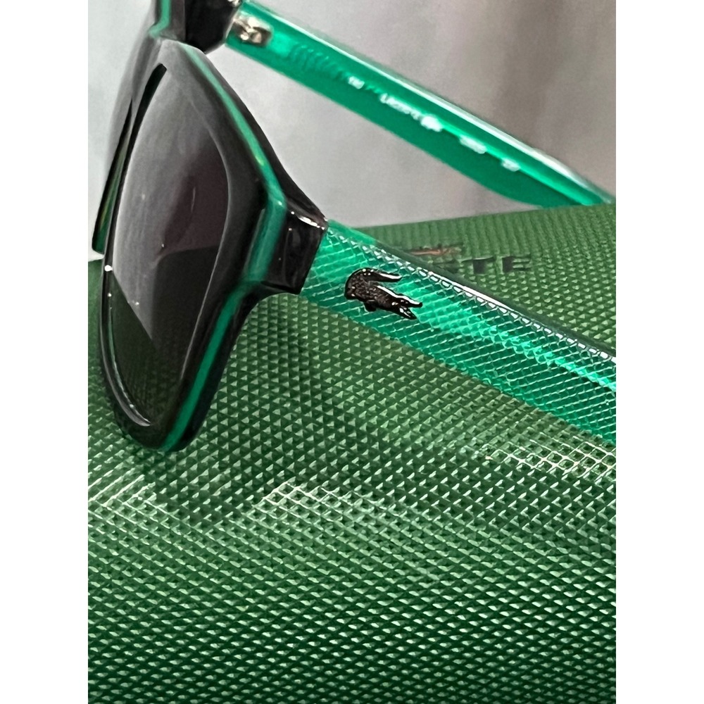 Lacoste L683S 220 Rectangle Sunglasses Green Black Two-Tone with Case - Picture 5 of 7